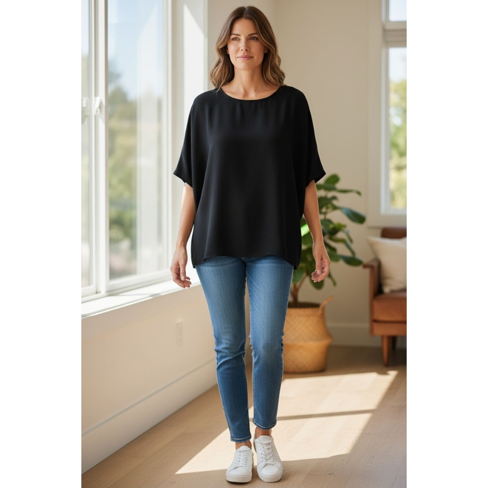 Adrianna Papell Black Tunic Top
